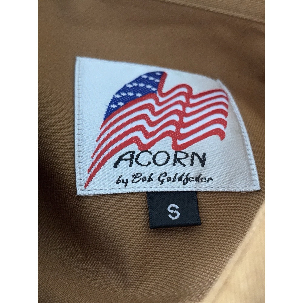 NWT Acorn By Bob Goldfeder Small Western Button Down Brown Turqoise Snap Buttons - Picture 2 of 9